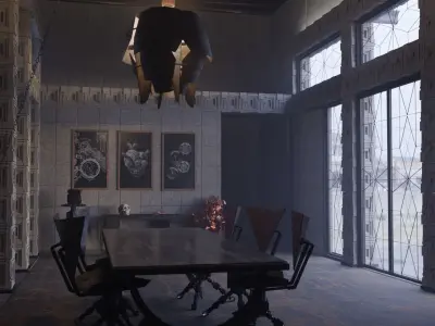Cyberpunk Dystopian House Interior - High Detail 3D model