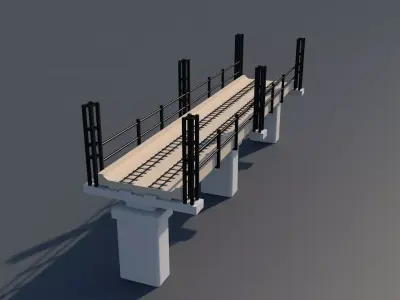 Railway Bridge 3D model 2