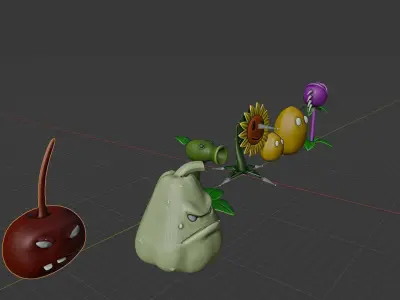 Plant defence - plant attack - plant angry Low-poly 3D model