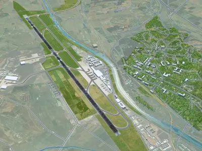 Pyongyang Sunan Airport Low-poly 3D model