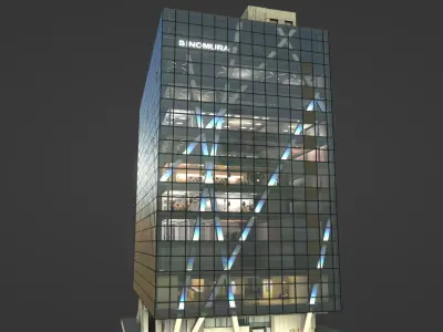 Tokyo Corporate Office Building Low-poly 3D model