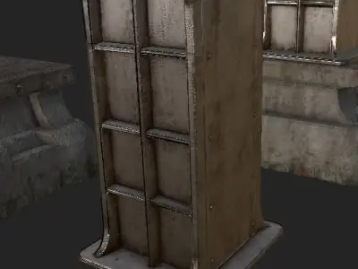 Mech Pillar Low-poly 3D model