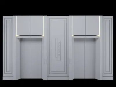 Elevator set of doors 3D model