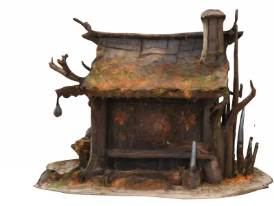 Medieval Merchant Stand Fantasy Weapon and Armor Stall FBX OBJ Low-poly 3D model