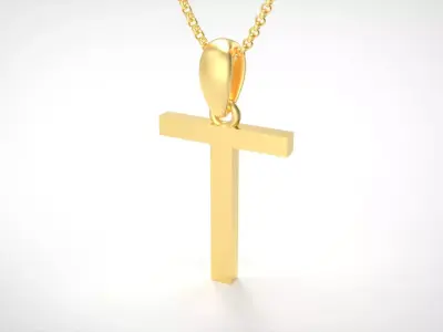 Model 620 Classic Initial Light T Letter 3D print model