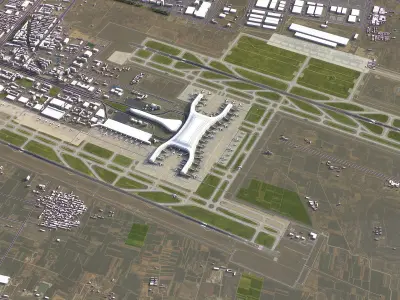 Zhengzhou - Airport - CGO Low-poly 3D model
