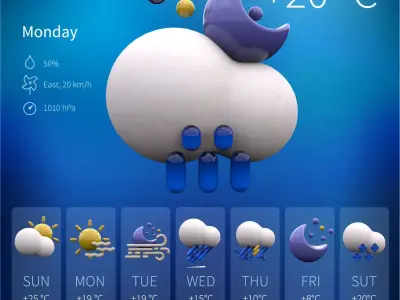 3d Icon Weather Pack 3D model