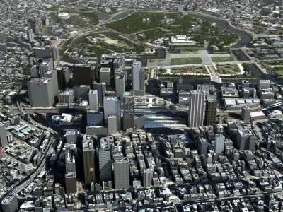 Tokyo Japan Asian City 40kmx40km 3D model