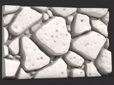 Cracked Stone Wall Game Ready 3D print model