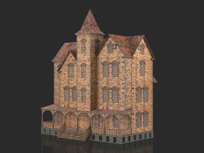 Old Medieval Abandoned House 4 3D model