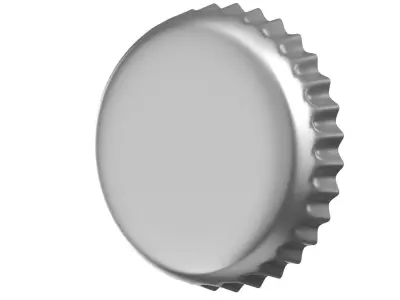 Silver bottle cap 3D model