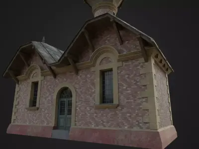 Old Hungarian Water Tower Low-poly 3D model