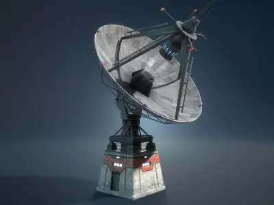 Radar Antenna Game Low-Poly Low-poly 3D model