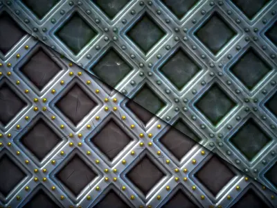 Metal with Rivets Stylized - VOL 01 - SBsar - Maps Texture