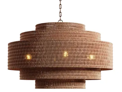 Paloma Chandelier Rattan Light Full Set - 3 Materials 3D Model Pack