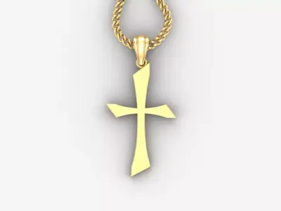 Light Gold 18K Cross Pendant 1CP012 3D print model