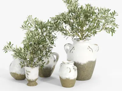 Tuscan Terra Cotta Vases 3D model