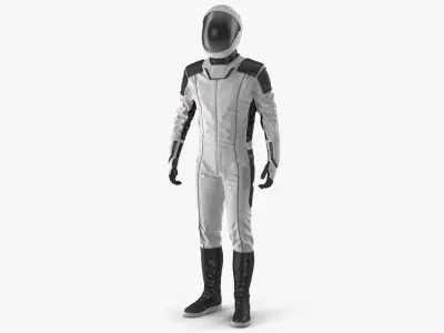 Futuristic Astronaut Space Suit Standing Pose 3D model