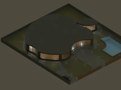 Hi-tech apple house 3D model