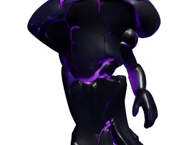 Mystic Stone Golem Statue Low-poly 3D model