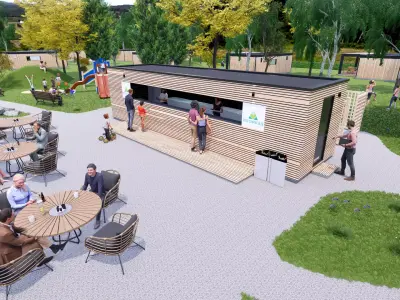 Mobile Kitchen bar fast food restaurant Free 3D model