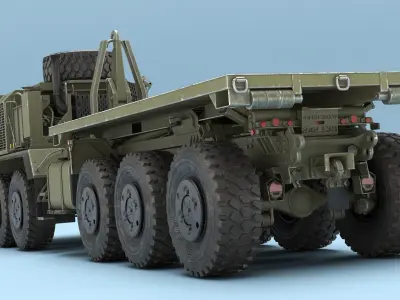 Palletized Load System Military Truck Used Green Rigged 3D model