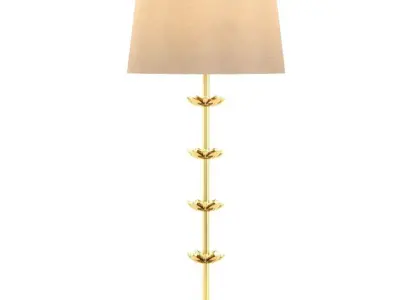 Brass Five Lotus Floor Lamp 3D model