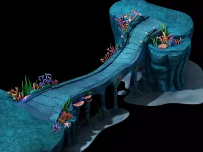 coral reef  bridge  3D model