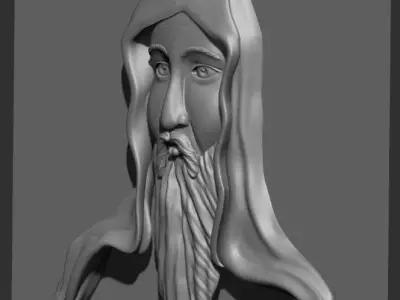 pendant - wood carved - icon St  Shenouda The Archimandrite 3D print model