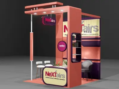Nexfairs Booth Design Free 3D Model Project File Blender Free low-poly 3D model