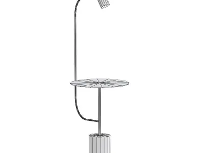 PASTEUR marble table with lamp on top 3D model