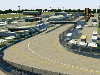 Cartoon Race Track Sebring Low-poly 3D model