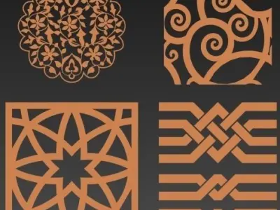 Ornaments decorative wood carvings - decorative wood carvings 3D model