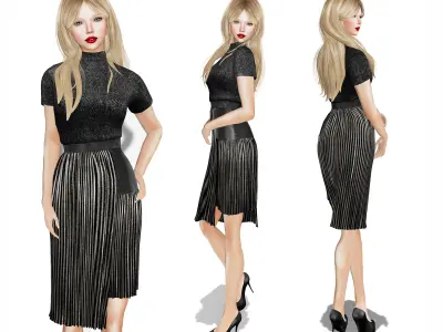 Olivia Dress Low-poly 3D model