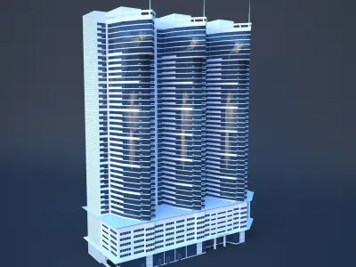 DUBAI ADAGIO PREMIUM HOTEL Low-poly 3D model