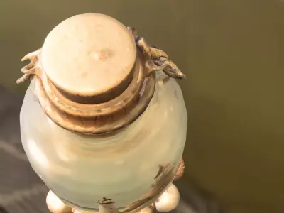 Coastal Lighthouse in Glass Jar Low-poly 3D model