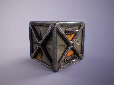PBR Sci-Fi Cargo Crate Low-poly 3D model