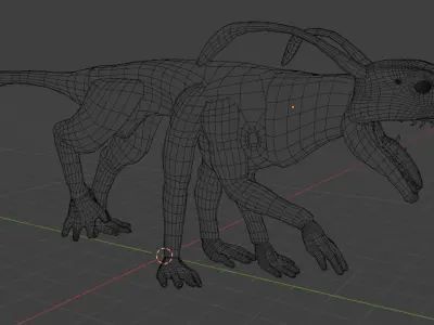 Baby Viperwolf  Low-poly 3D model