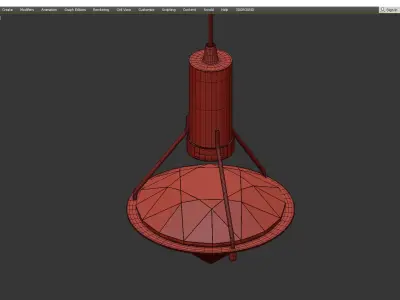 GLASGOW gold chandelier with diamond in middle Low-poly 3D model