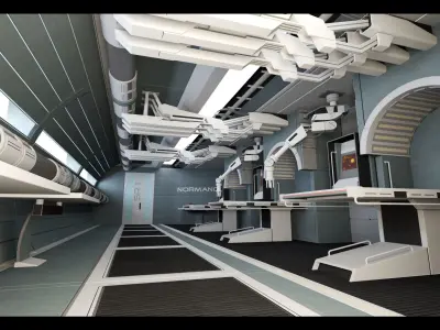 Sci-fi Station 02- High detail 3d models Low-poly 3D model