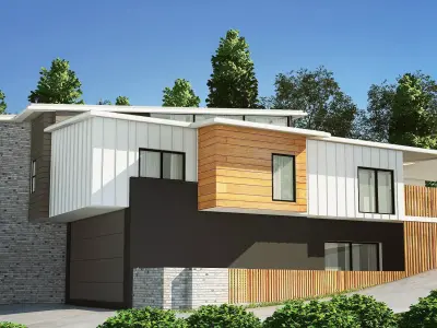004403-Duplexes Houses  Low-poly 3D model