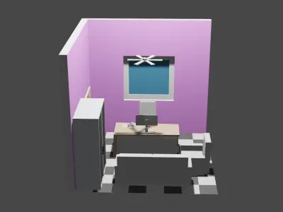 Office Room Free low-poly 3D model