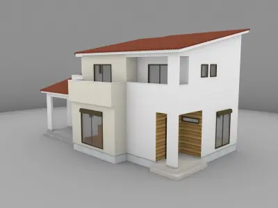 House model for background 33 Low-poly 3D model