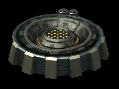 Armor-upgrade spaceship with hole in middle 3D model