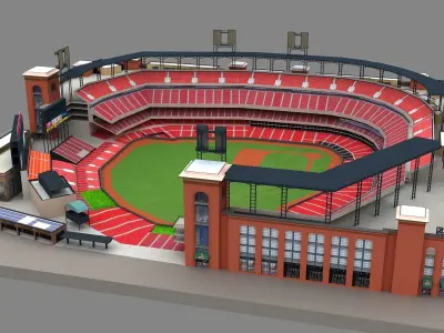 Busch Baseball Stadium 3d Model 3D model