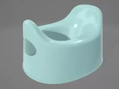 Light Blue Potty 3D Asset 3D model