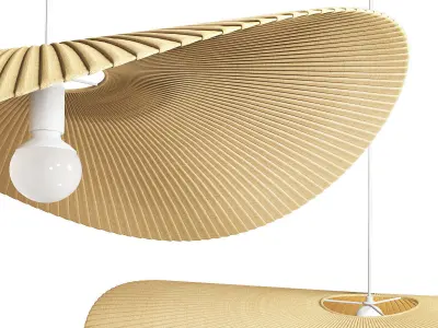 Straw Fabric Pendant Light 80 3D model