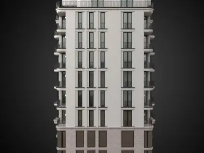 Modern Building Low-poly 3D model