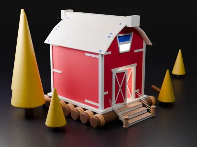 3d barn model Free low-poly 3D model