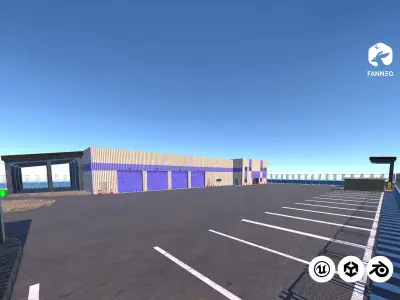 Modular Parking Lot V1 - All Formats Low-poly 3D model